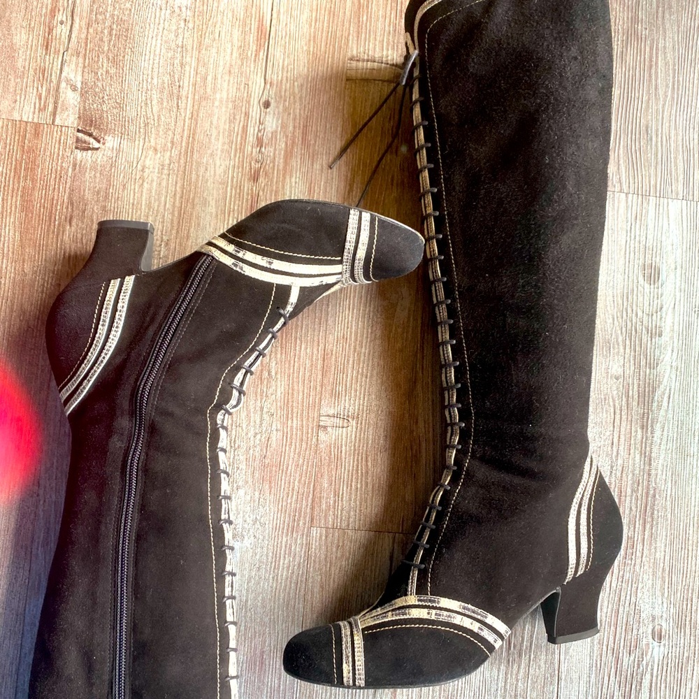 Paco Gil Sued and Leather Boots